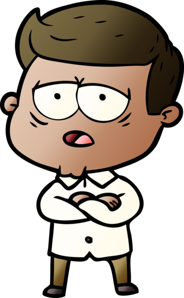 Bir insan tarafından çizilmiş yorgun bir adam.