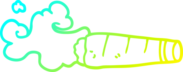 Bir insan tarafından çizilmiş puro içen bir çizgi film çizimi.