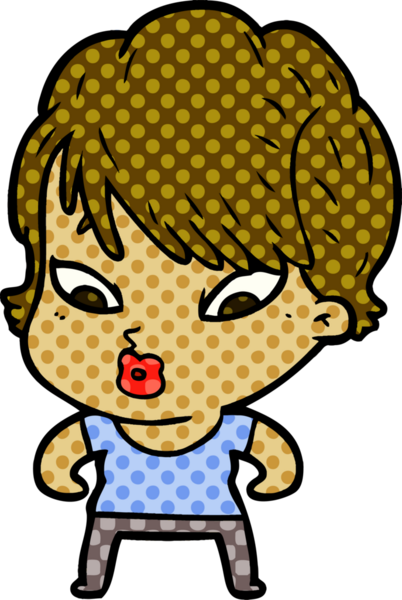 Bir insan tarafından çizilmiş karikatür kadın.