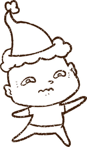 Bir insan tarafından çizilmiş Noel Adamı Kömürü