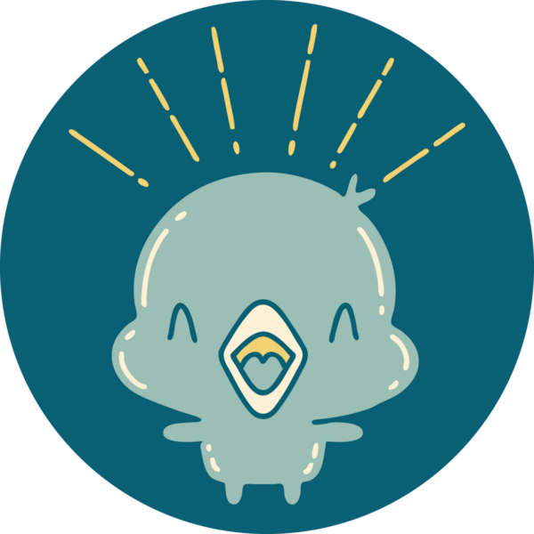 Bir insan tarafından çizilmiş şarkı söyleyen bir dövmenin simgesi.