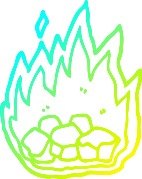 Bir insan tarafından çizilmiş soğuk gradyan çizgi roman çizimi korkunç yanan cadılar bayramı kömürü