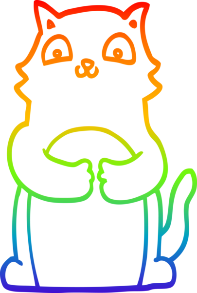 gökkuşağı gradyanı çizimi bir insan tarafından çizilmiş çizgi film kedisi
