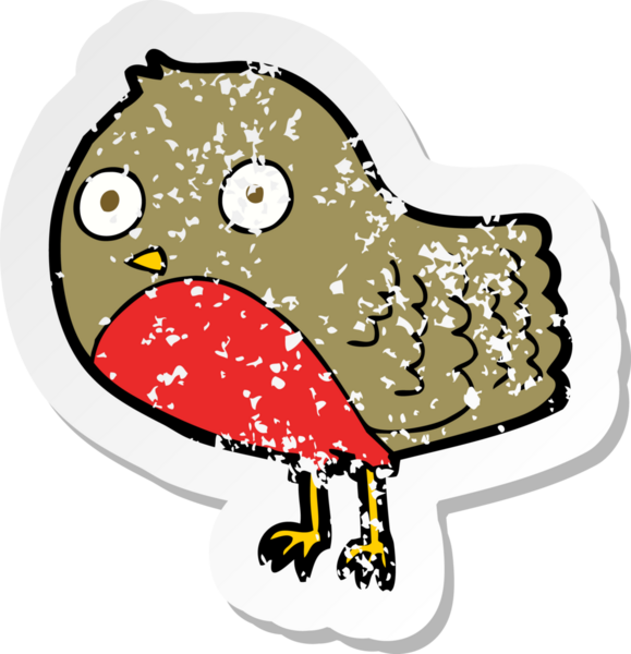 Bir insan tarafından çizilmiş robin çizgi filminin gerilimli yapıştırması.