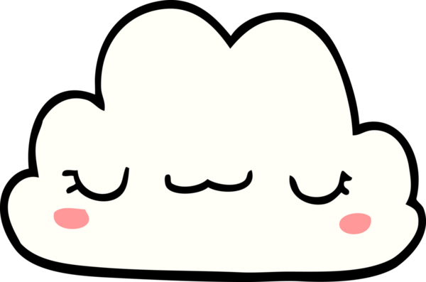 Bir insan tarafından çizilmiş sevimli karikatür bulutu