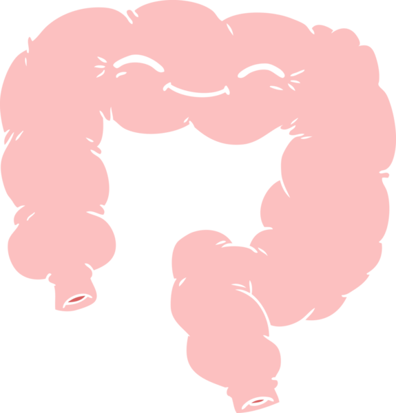 Bir insan tarafından çizilmiş düz renk çizgi film mutlu kolon