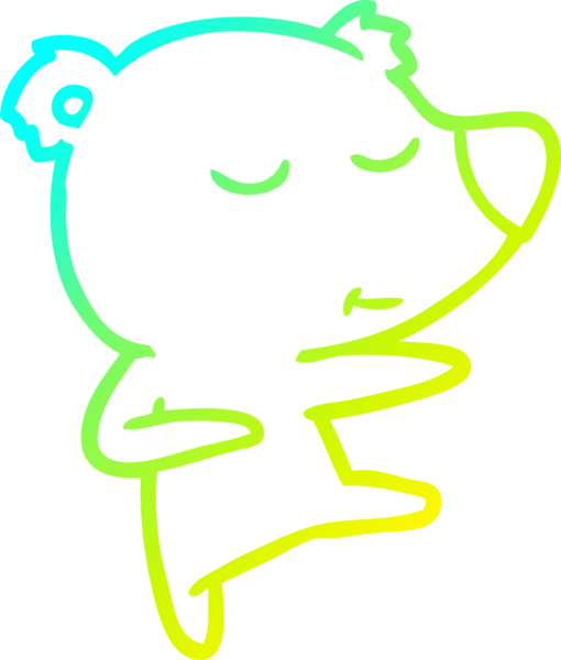 Bir insan tarafından çizilmiş mutlu bir ayı çizgi filminin çizimi.