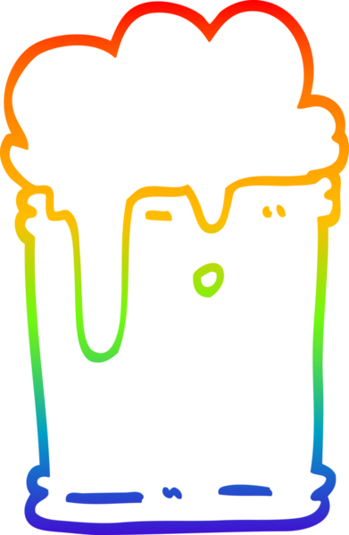 gökkuşağı gradyan çizgi çizimi bir insan tarafından çizilmiş köpüklü içecek