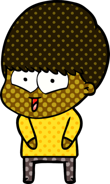 Bir insan tarafından çizilmiş mutlu çocuk çizgi filmi.