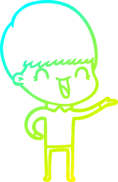 Bir insan tarafından çizilmiş mutlu çizgi film çocuğu çizimi.