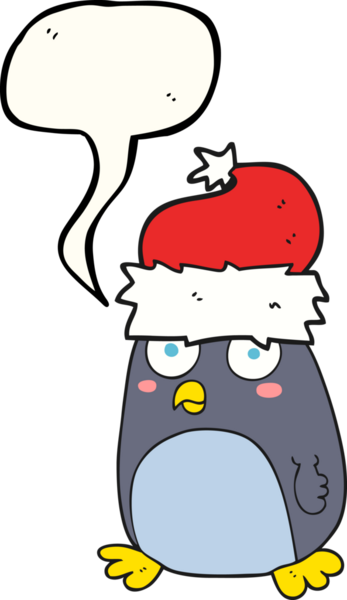 Bir insan tarafından çizilmiş serbest konuşma balonu karikatürü pengueni