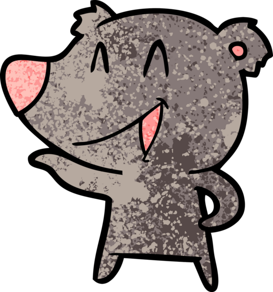 Bir insan tarafından çizilmiş gülen ayı çizgi filmi.