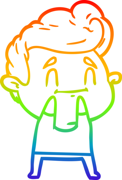 gökkuşağı gradyanı çizimi bir insan tarafından çizilmiş mutlu bir çizgi film adamı