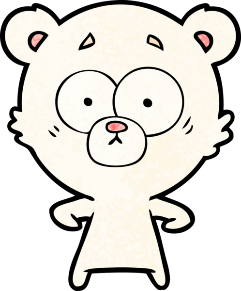 Bir insan tarafından çizilmiş sürpriz kutup ayısı karikatürü