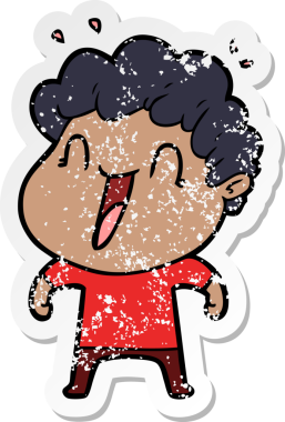 Bir insan tarafından çizilmiş mutlu bir adamın sıkıntılı çıkartması.