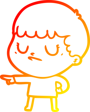 Bir insan tarafından çizilen huysuz bir çocuğun sıcak çizgi çizimi.