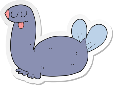 Bir insan tarafından çizilmiş karikatür mührü çıkartması.