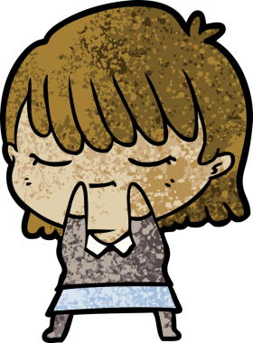 Bir insan tarafından çizilmiş karikatür kadın.