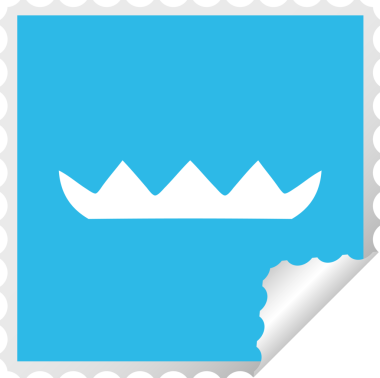 Bir insan tarafından çizilmiş nilüfer yaprağının kare soyulmuş karikatürü.