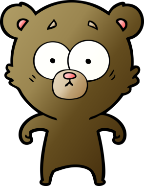 Bir insan tarafından çizilmiş sürpriz ayı karikatürü