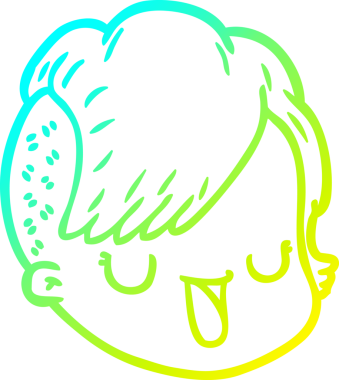 Bir insan tarafından çizilmiş bir karikatür kadın yüzü.