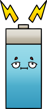 Bir insan tarafından çizilen bataryanın gölgelenmiş karikatürü