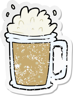 Bir insanın çizdiği karikatür birasının sıkıntılı çıkartması.