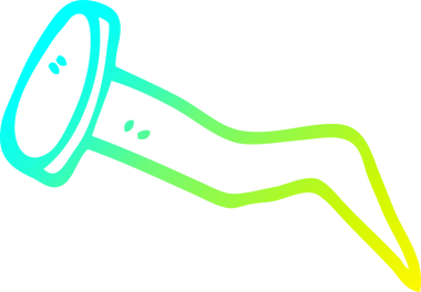 Bir insan tarafından çizilen demir çivinin soğuk gradyan çizgisi.