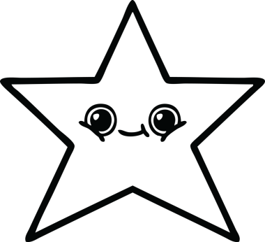 Bir insan tarafından çizilmiş altın yıldızın çizgi çizimi.