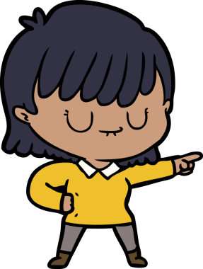 Bir insan tarafından çizilmiş karikatür kadın.