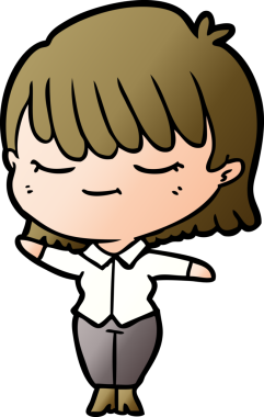 Bir insan tarafından çizilmiş karikatür kadın.