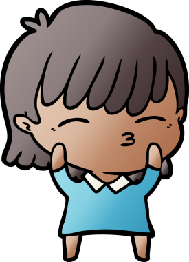 Bir insan tarafından çizilmiş karikatür kadın.