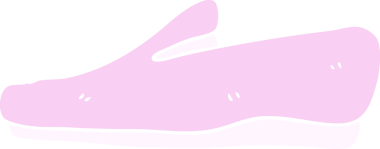 Bir insan tarafından çizilmiş terliğin düz renk çizimi