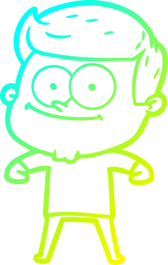 Bir insan tarafından çizilmiş mutlu bir adamın soğuk çizgi çizimi.