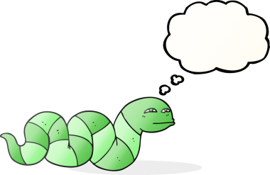 Bir insan tarafından çizilmiş serbest çizim baloncuk çizgi film yılanı.