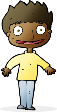 Bir insan tarafından çizilmiş heyecanlı bir çocuk.