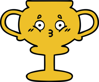 Bir insan tarafından çizilmiş sevimli bir kupa karikatürü.