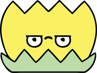 Bir insan tarafından çizilmiş tatlı bir nilüfer çiçeği karikatürü.