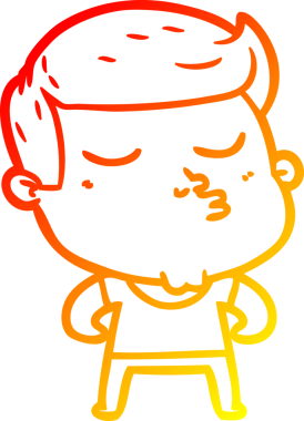 Bir insan tarafından çizilen çizgi film modelinin sıcak çizgi çizimi.