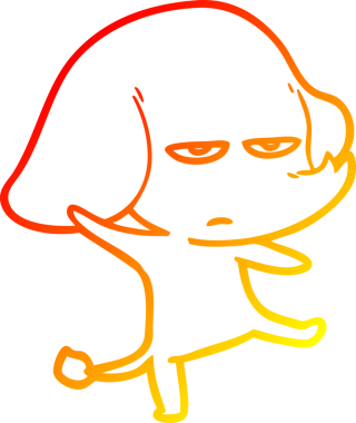 Bir insan tarafından çizilmiş kızgın bir fil çizimi.