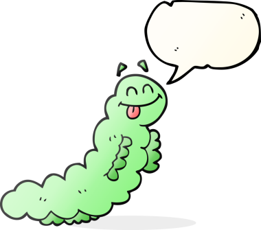 Bir insan tarafından çizilmiş serbest konuşma balonu karikatürü tırtılı.