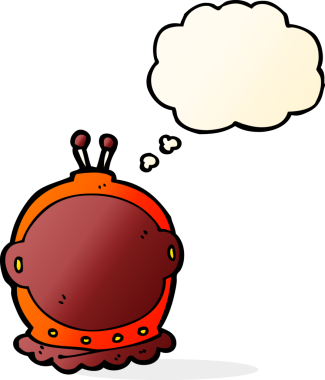 Bir insan tarafından çizilmiş düşünce baloncuklu astronot kaskı.