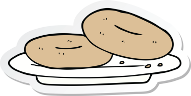 Bir insan tarafından çizilmiş bir çizgi film çöreğinin çıkartması.