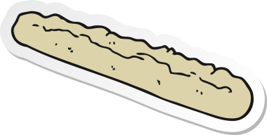 Bir insan tarafından çizilmiş karikatür ekmeğinin çıkartması.