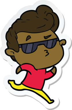 Bir insan tarafından çizilmiş havalı bir adamın çıkartması.