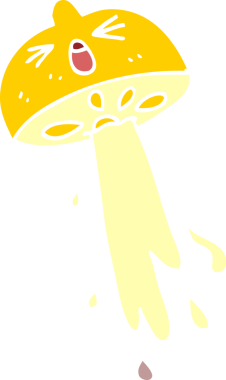 Bir insan tarafından çizilmiş limon fışkırtan karikatür.