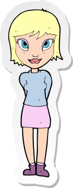 Bir insan tarafından çizilmiş güzel bir kızın çıkartması.