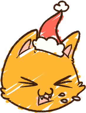 Bir insan tarafından çizilen Noel Kedisi Tebeşiri