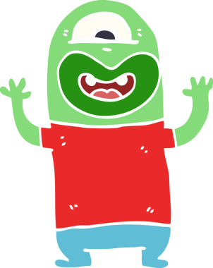 Bir insan tarafından çizilmiş uzaylı canavar karalaması.