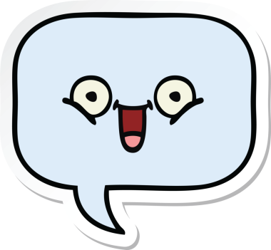 Bir insan tarafından çizilmiş şirin bir karikatür konuşma balonunun etiketi.